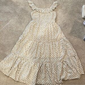 Old Navy Cream Dress with Ruffle Straps